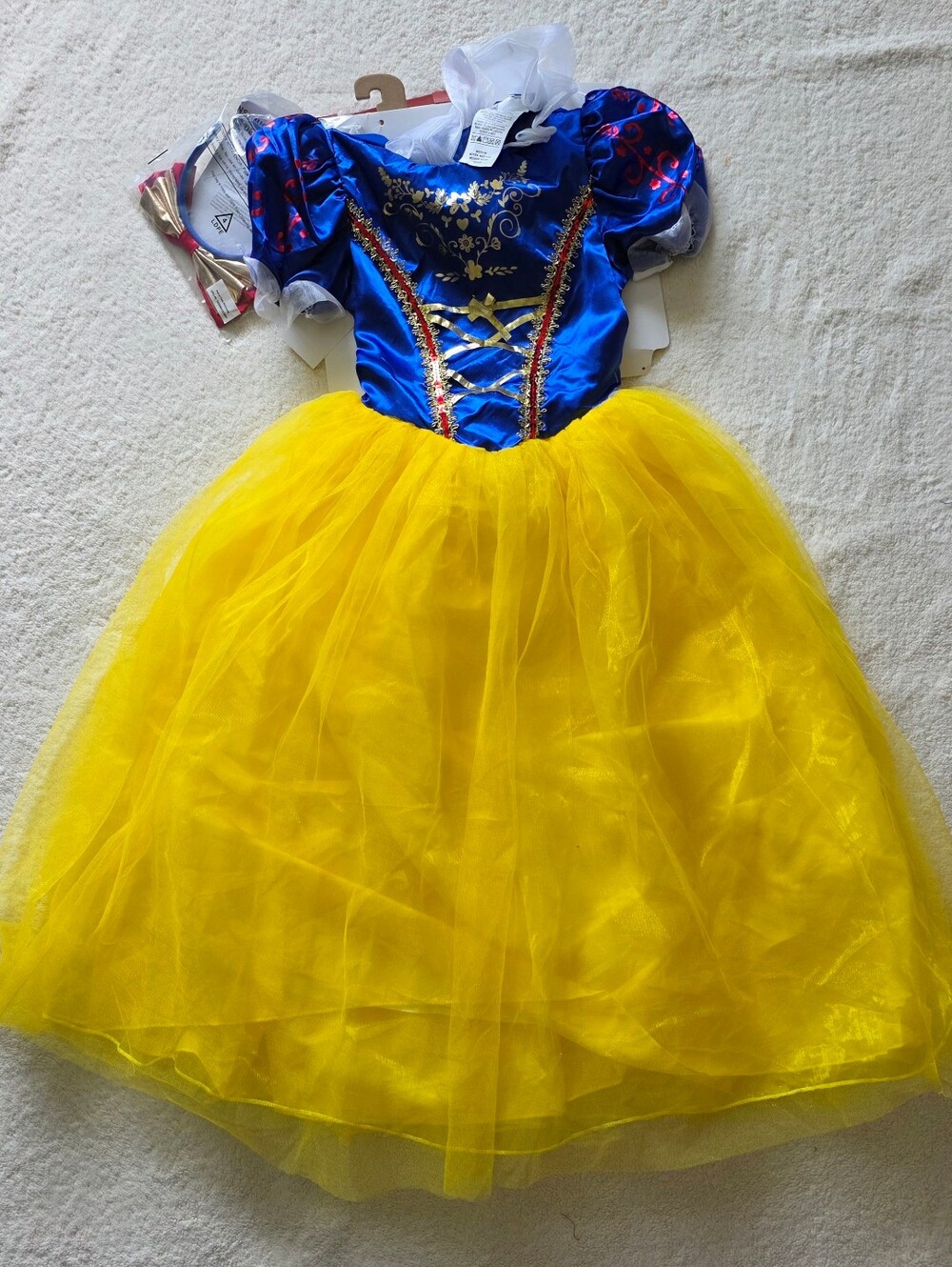 New Girls 7/8 Fairy tale Snow White Princess Dress Up Halloween Costume light up